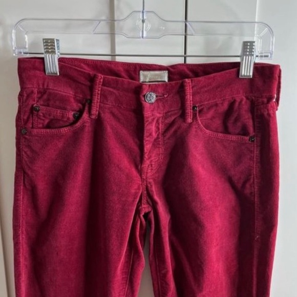 Mother the looker my life as a snow bunny dark red velvet pants - Picture 4 of 7